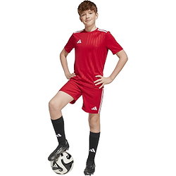 Présentation: Adidas Campeon 25 Maillot Manches Courtes Enfants - Rouge / Blanc