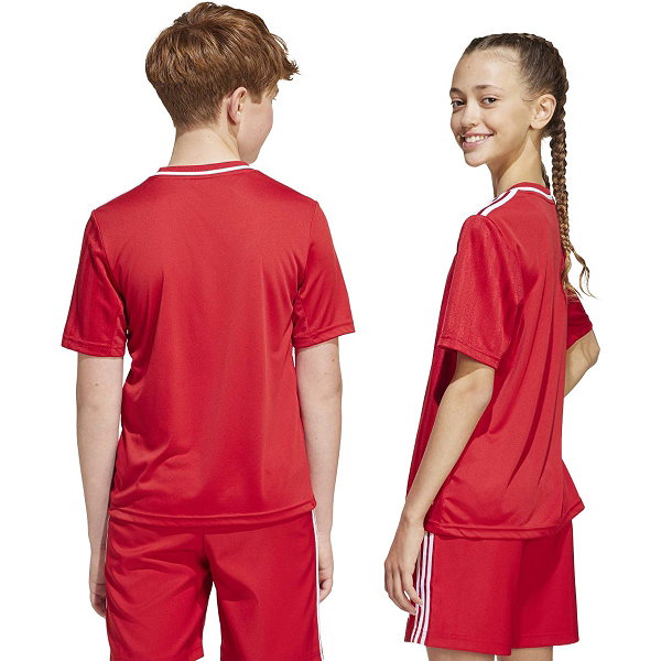 Adidas Campeon 25 Maillot Manches Courtes Enfants - Rouge / Blanc