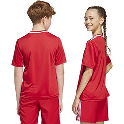 Présentation: Adidas Campeon 25 Maillot Manches Courtes Enfants - Rouge / Blanc