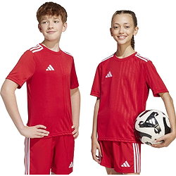 Présentation: Adidas Campeon 25 Maillot Manches Courtes Enfants - Rouge / Blanc