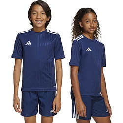 Présentation: Adidas Campeon 25 Maillot Manches Courtes Enfants - Marine / Blanc