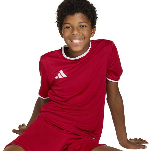 Adidas Entrada 26 Maillot Manches Courtes Enfants - Rouge / Blanc