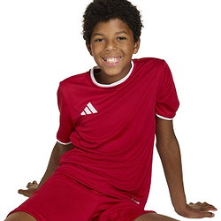 Présentation: Adidas Entrada 26 Maillot Manches Courtes Enfants - Rouge / Blanc
