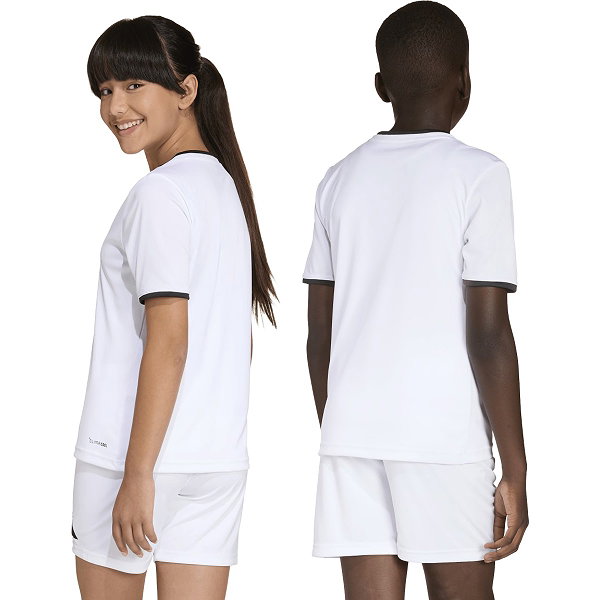 Adidas Entrada 26 Maillot Manches Courtes Enfants - Blanc / Noir