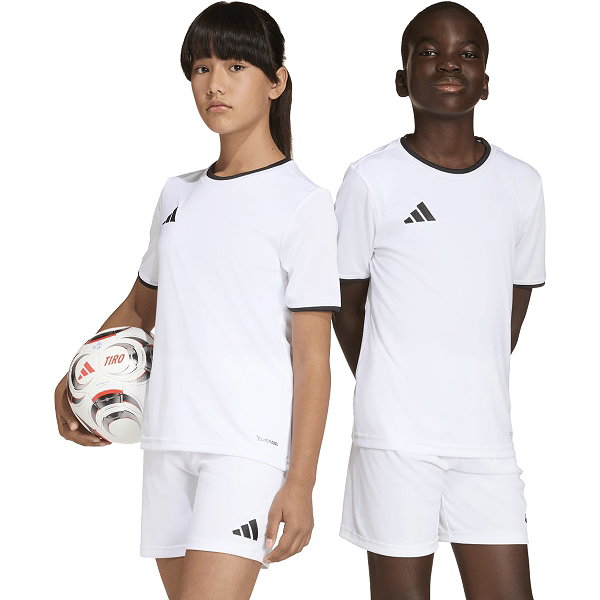 Adidas Entrada 26 Maillot Manches Courtes Enfants - Blanc / Noir