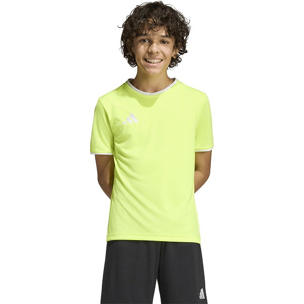 Adidas Entrada 26 Maillot Manches Courtes Enfants - Jaune Fluo / Blanc