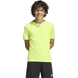 Présentation: Adidas Entrada 26 Maillot Manches Courtes Enfants - Jaune Fluo / Blanc