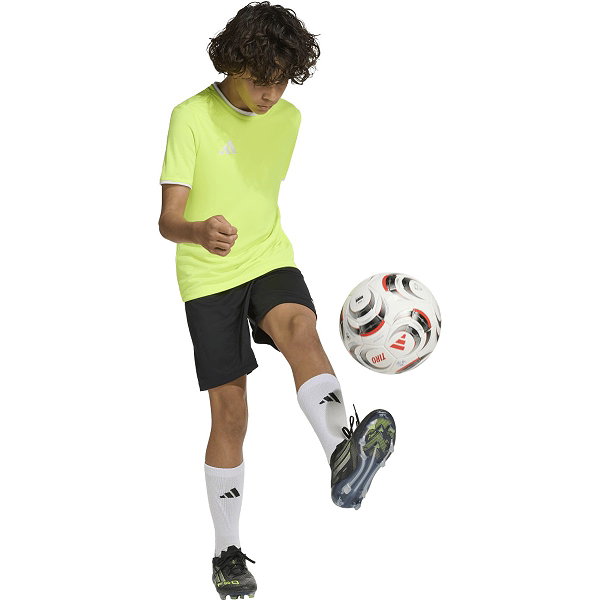 Adidas Entrada 26 Maillot Manches Courtes Enfants - Jaune Fluo / Blanc