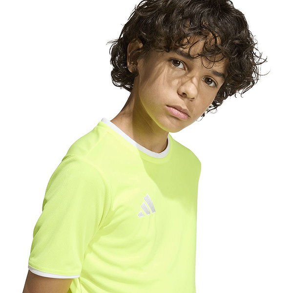 Adidas Entrada 26 Maillot Manches Courtes Enfants - Jaune Fluo / Blanc