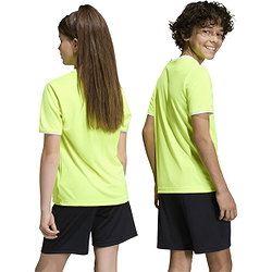 Présentation: Adidas Entrada 26 Maillot Manches Courtes Enfants - Jaune Fluo / Blanc