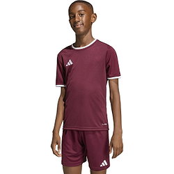 Présentation: Adidas Entrada 26 Maillot Manches Courtes Enfants - Bordeaux / Blanc