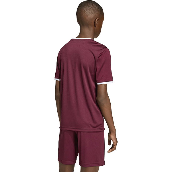 Adidas Entrada 26 Maillot Manches Courtes Enfants - Bordeaux / Blanc