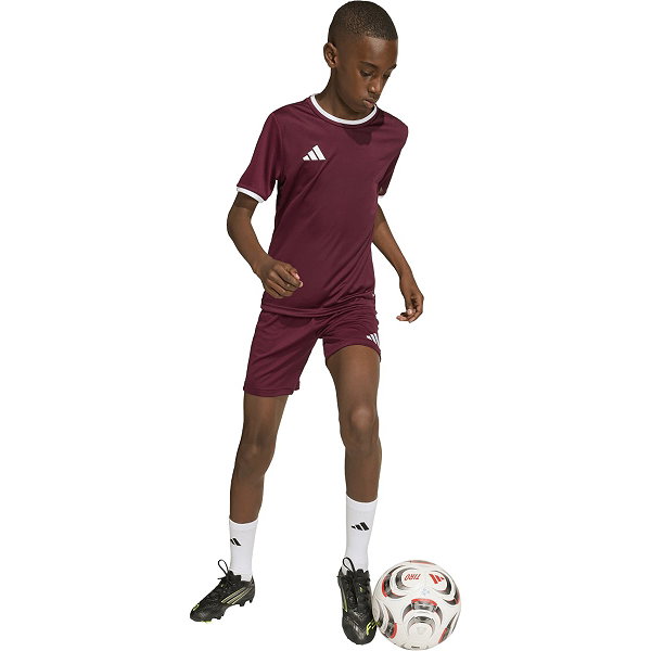 Adidas Entrada 26 Maillot Manches Courtes Enfants - Bordeaux / Blanc