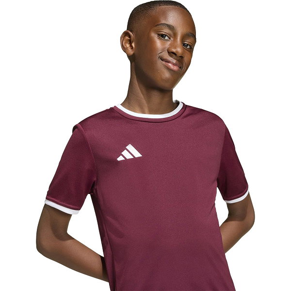 Adidas Entrada 26 Maillot Manches Courtes Enfants - Bordeaux / Blanc