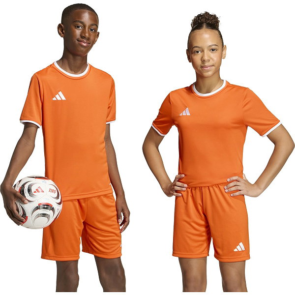Adidas Entrada 26 Maillot Manches Courtes Enfants - Orange / Blanc