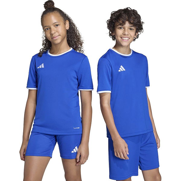 Adidas Entrada 26 Maillot Manches Courtes Enfants - Royal / Blanc