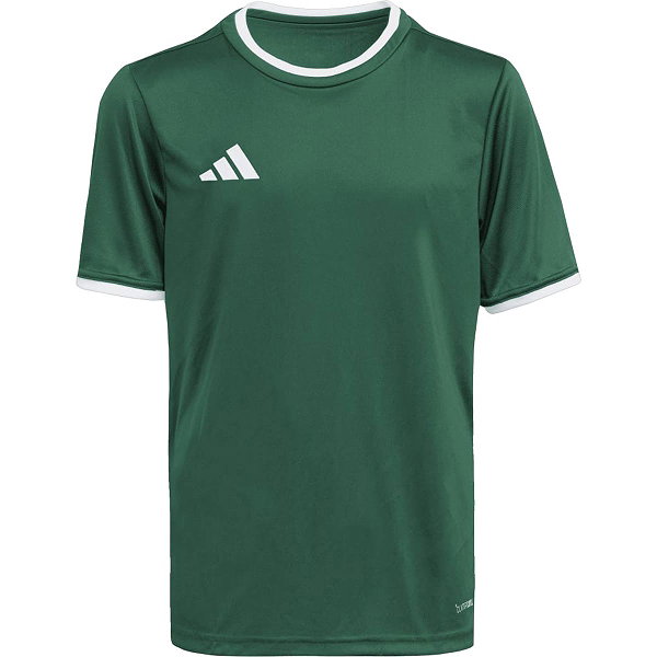 Adidas Entrada 26 Maillot Manches Courtes Enfants - Vert Foncé / Blanc