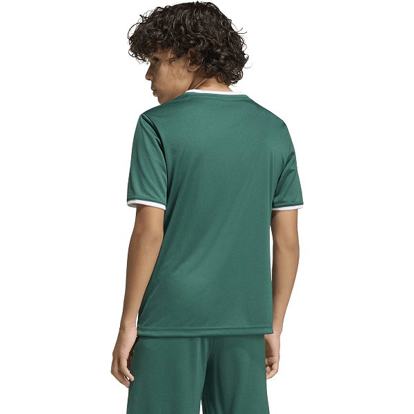 Adidas Entrada 26 Maillot Manches Courtes Enfants - Vert Foncé / Blanc