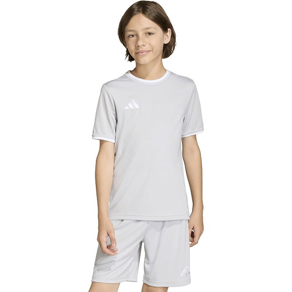 Adidas Entrada 26 Maillot Manches Courtes Enfants - Gris / Blanc