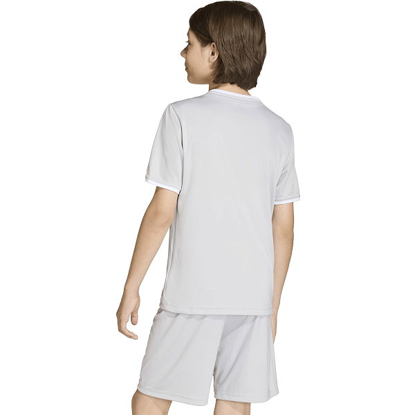 Adidas Entrada 26 Maillot Manches Courtes Enfants - Gris / Blanc