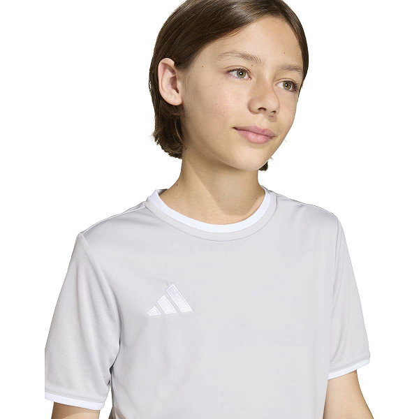 Adidas Entrada 26 Maillot Manches Courtes Enfants - Gris / Blanc