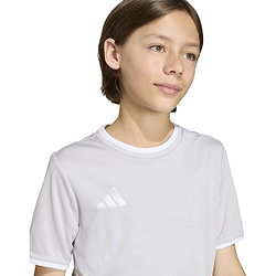 Présentation: Adidas Entrada 26 Maillot Manches Courtes Enfants - Gris / Blanc
