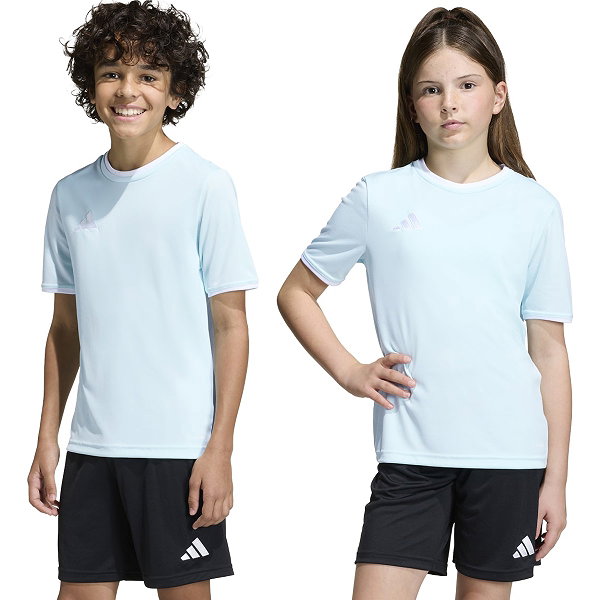 Adidas Entrada 26 Maillot Manches Courtes Enfants - Menthe / Blanc