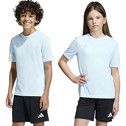 Présentation: Adidas Entrada 26 Maillot Manches Courtes Enfants - Menthe / Blanc