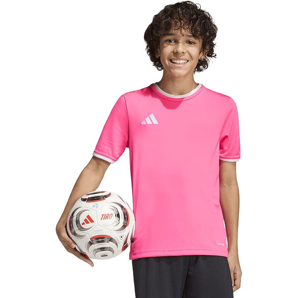 Adidas Entrada 26 Maillot Manches Courtes Enfants - Rose / Blanc