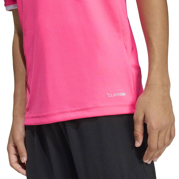 Adidas Entrada 26 Maillot Manches Courtes Enfants - Rose / Blanc