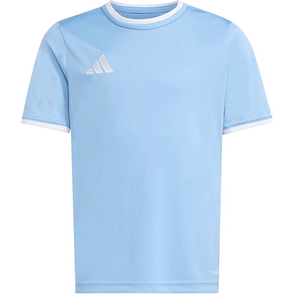 Adidas Entrada 26 Maillot Manches Courtes Enfants - Bleu Ciel / Blanc