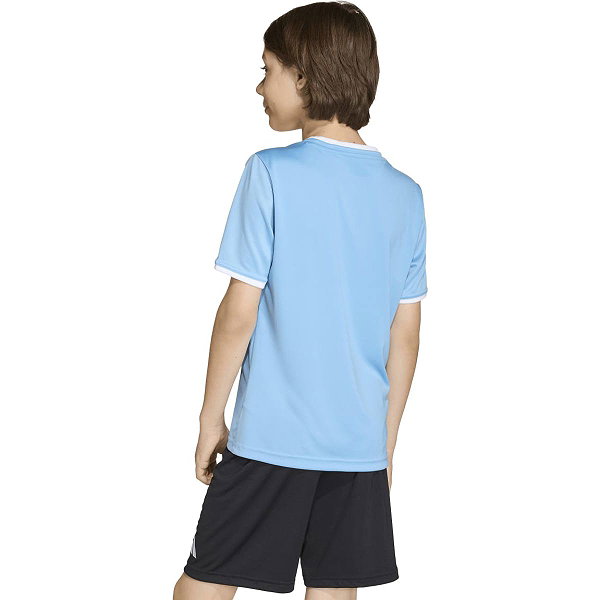 Adidas Entrada 26 Maillot Manches Courtes Enfants - Bleu Ciel / Blanc