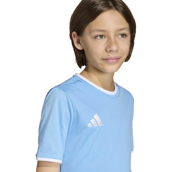 Adidas Entrada 26 Maillot Manches Courtes Enfants - Bleu Ciel / Blanc