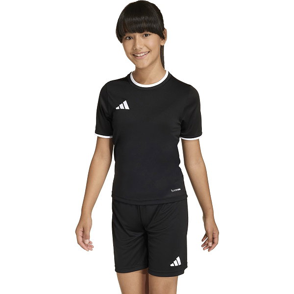 Adidas Entrada 26 Maillot Manches Courtes Enfants - Noir / Blanc