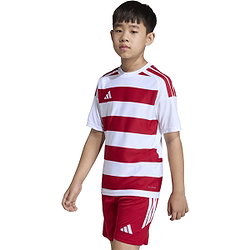 Présentation: Adidas Hooped 26 Maillot Manches Courtes Enfants - Blanc / Rouge