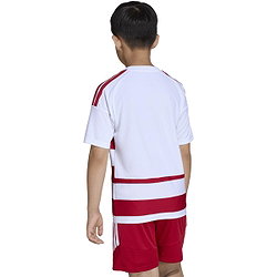 Présentation: Adidas Hooped 26 Maillot Manches Courtes Enfants - Blanc / Rouge
