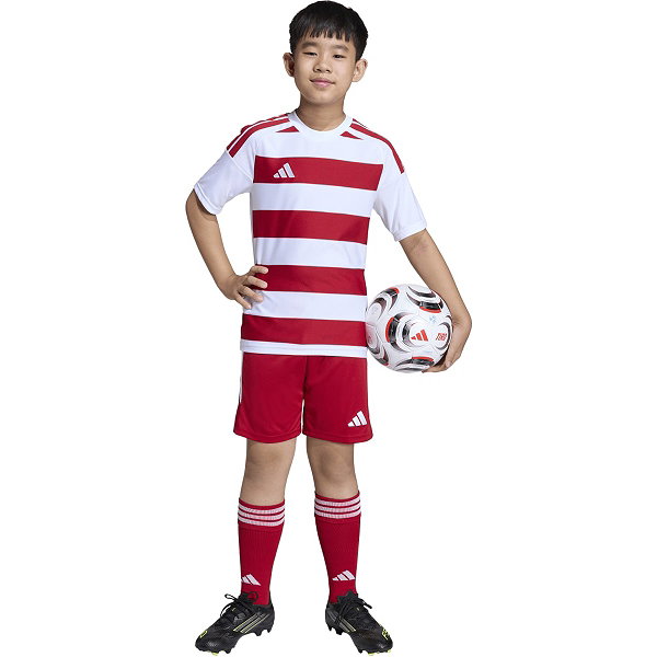 Adidas Hooped 26 Maillot Manches Courtes Enfants - Blanc / Rouge