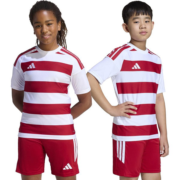 Adidas Hooped 26 Maillot Manches Courtes Enfants - Blanc / Rouge