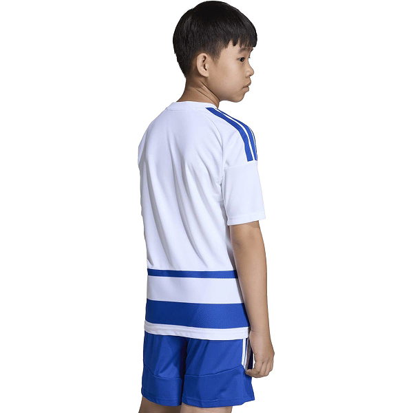 Adidas Hooped 26 Maillot Manches Courtes Enfants - Blanc / Royal