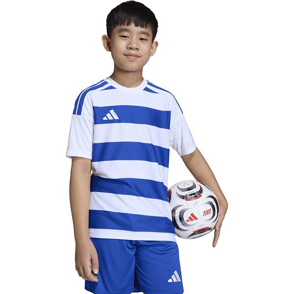 Adidas Hooped 26 Maillot Manches Courtes Enfants - Blanc / Royal