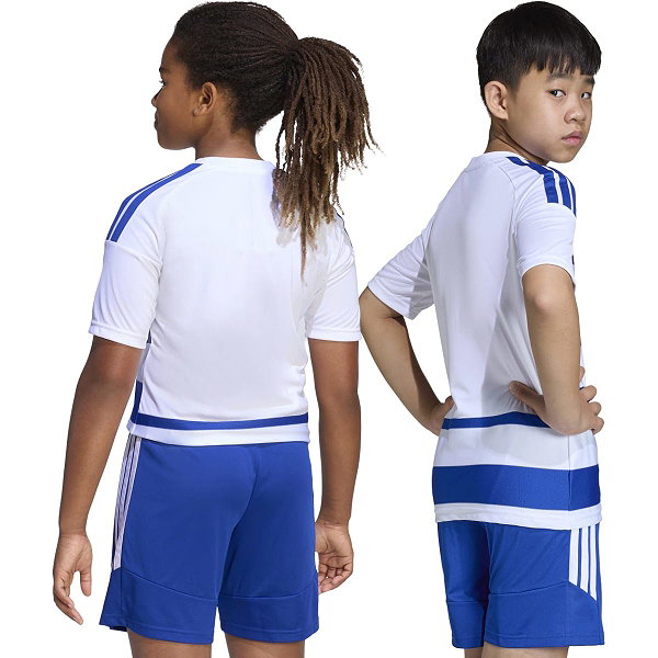 Adidas Hooped 26 Maillot Manches Courtes Enfants - Blanc / Royal