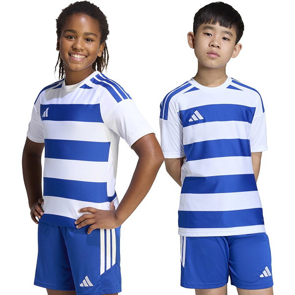 Adidas Hooped 26 Maillot Manches Courtes Enfants - Blanc / Royal