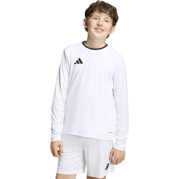 Adidas Entrada 26 Voetbalshirt Lange Mouw Kinderen - Wit