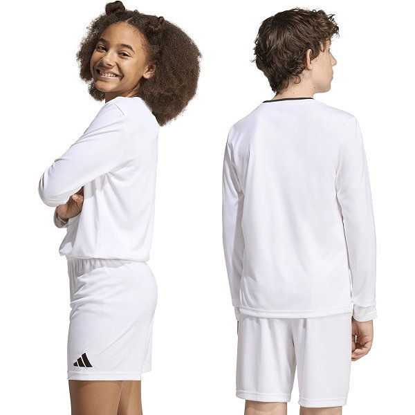 Adidas Entrada 26 Voetbalshirt Lange Mouw Kinderen - Wit