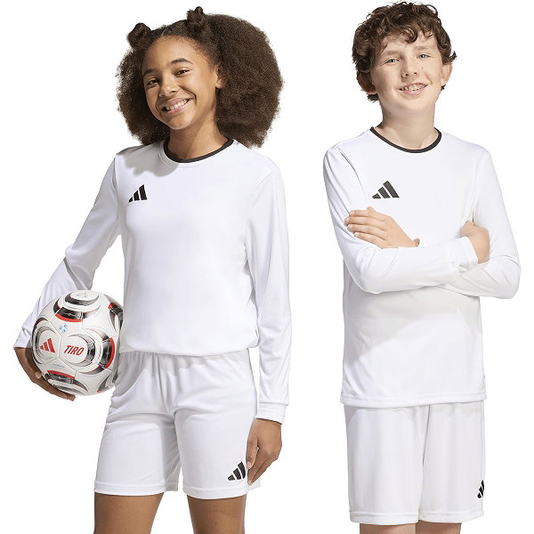 Adidas Entrada 26 Voetbalshirt Lange Mouw Kinderen - Wit