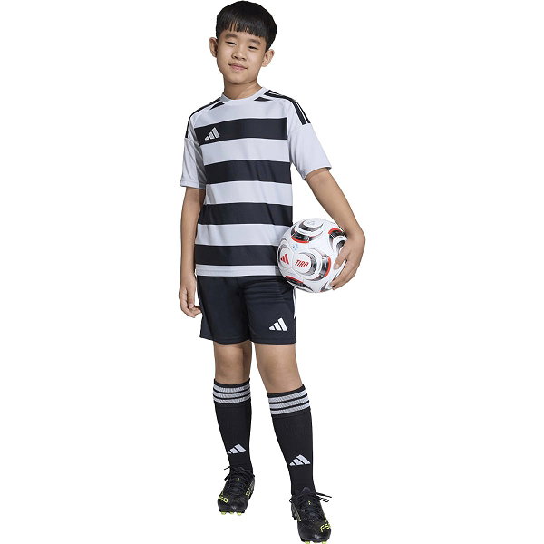Adidas Hooped 26 Maillot Manches Courtes Enfants - Gris / Noir