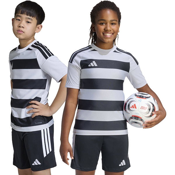 Adidas Hooped 26 Maillot Manches Courtes Enfants - Gris / Noir