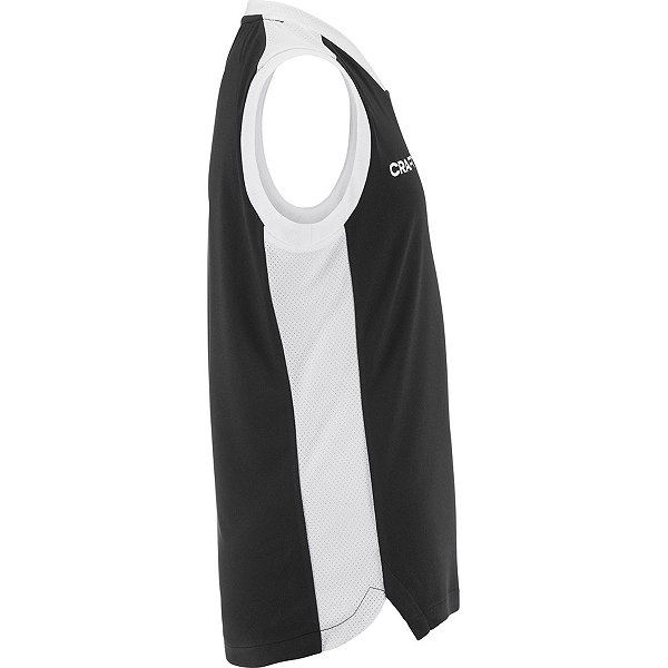Craft Contrast Basketbalshirt Kinderen - Zwart / Wit