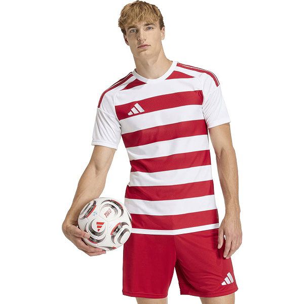 Adidas Hooped 26 Striped Trikot Kurzarm Herren - Weiß / Rot