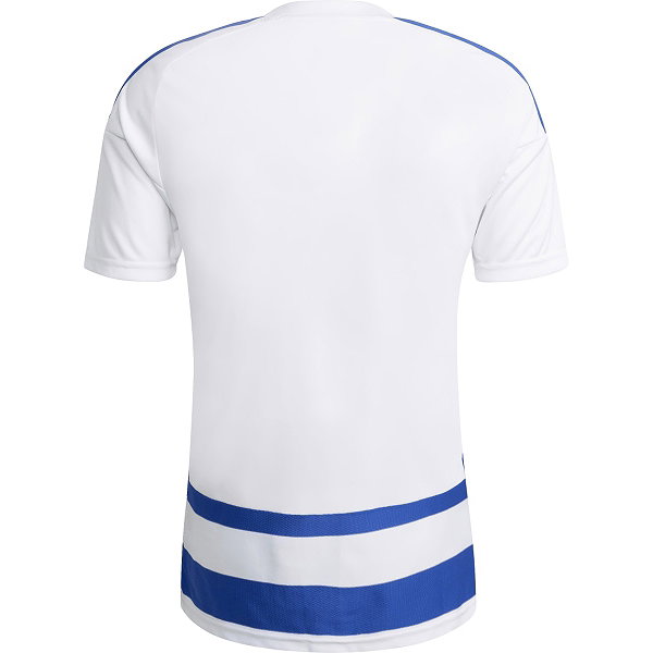 Adidas Hooped 26 Striped Maillot Manches Courtes Hommes - Blanc / Royal